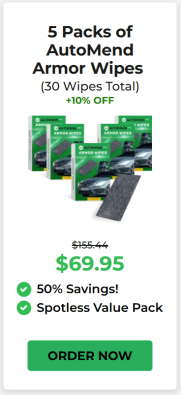 Automend Pro Armor Wipes 15